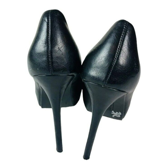 Brash Womens Stiletto Pumps Gold Studs Heels Black Faux Leather Shoes Size 8 - Picture 6 of 9